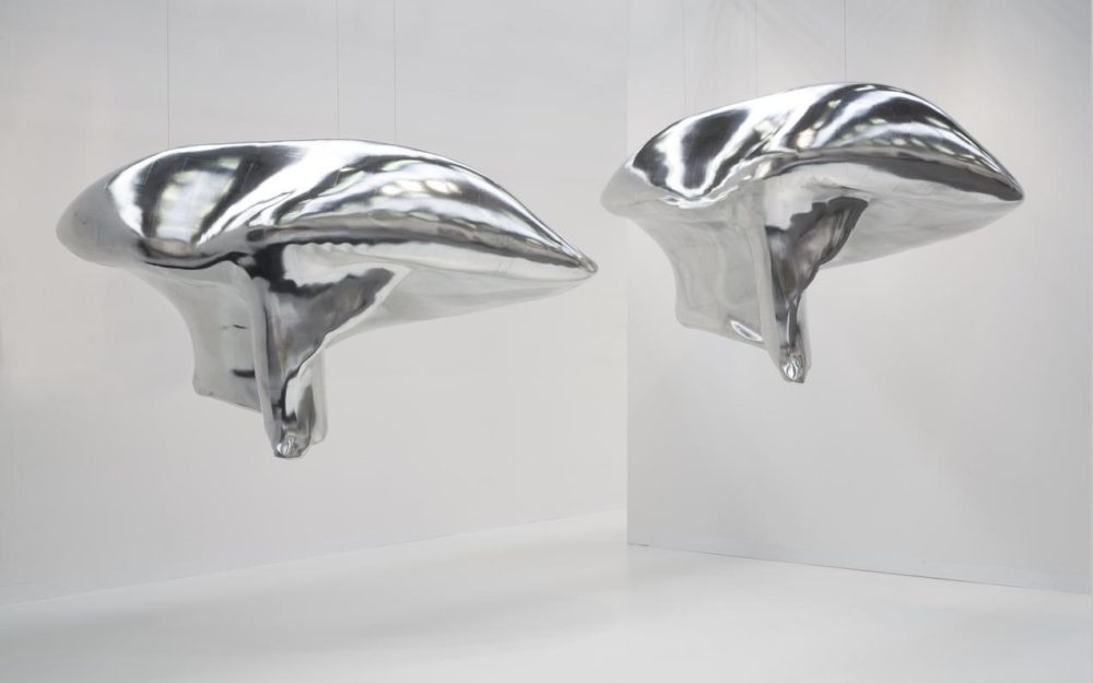 Two silver sculptures