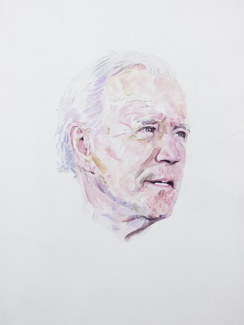 Watercolor portrait of Joe Biden.