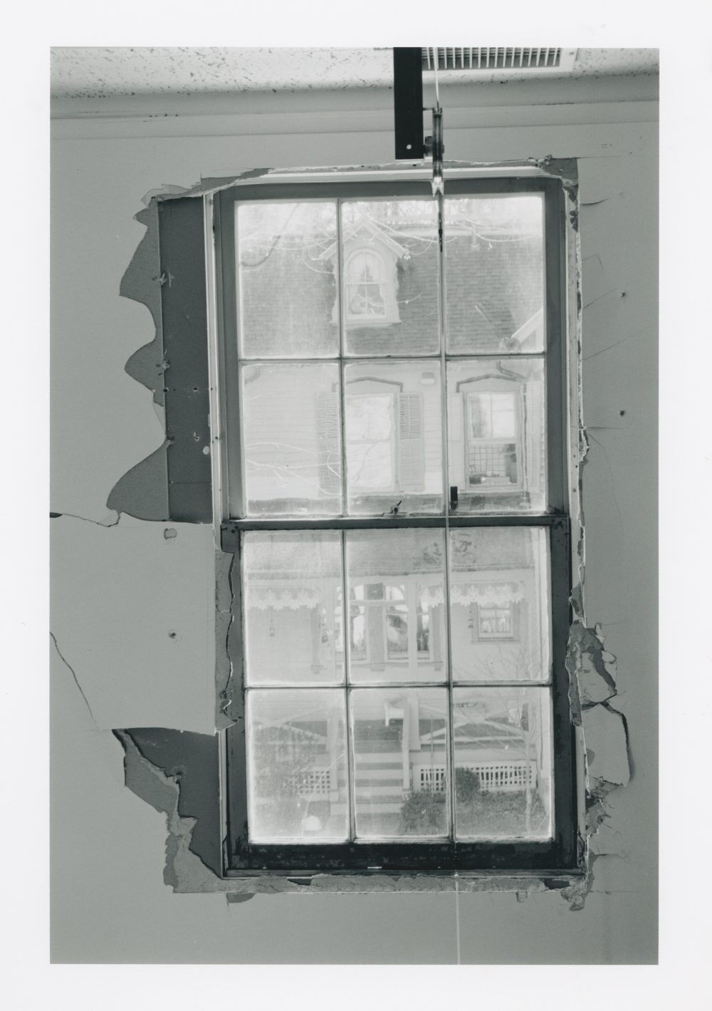 A revealed window inside The Aldrich by Ann Hamilton