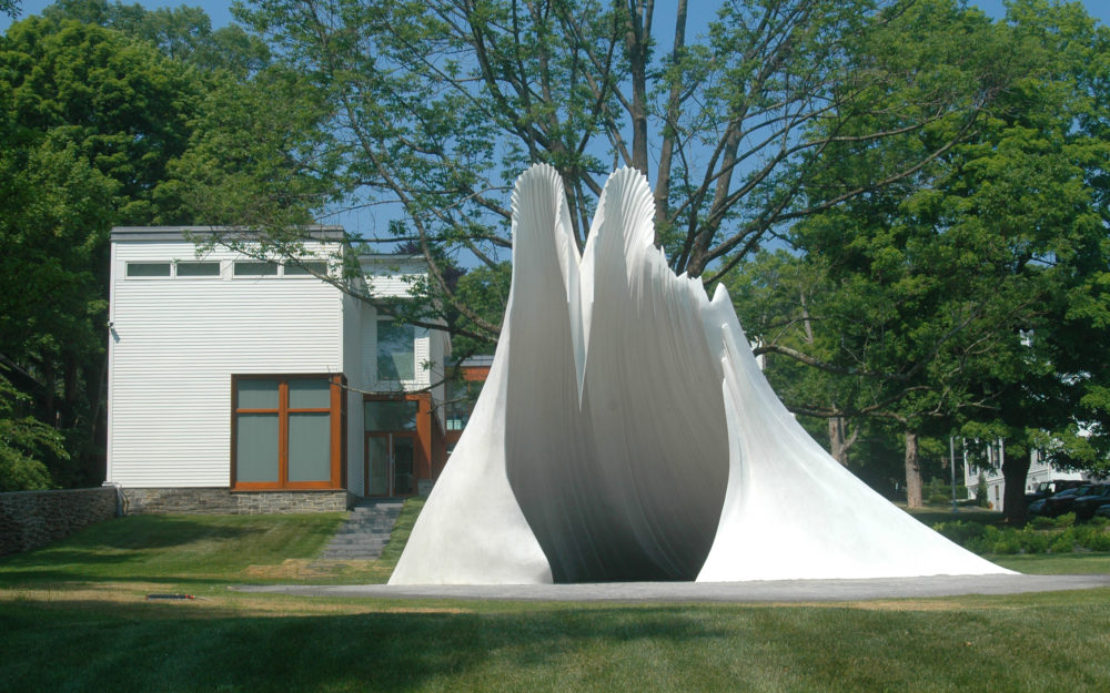 Outdoor Installation: Twenty foot tall white fiberglass sculpture in front of the Museum.