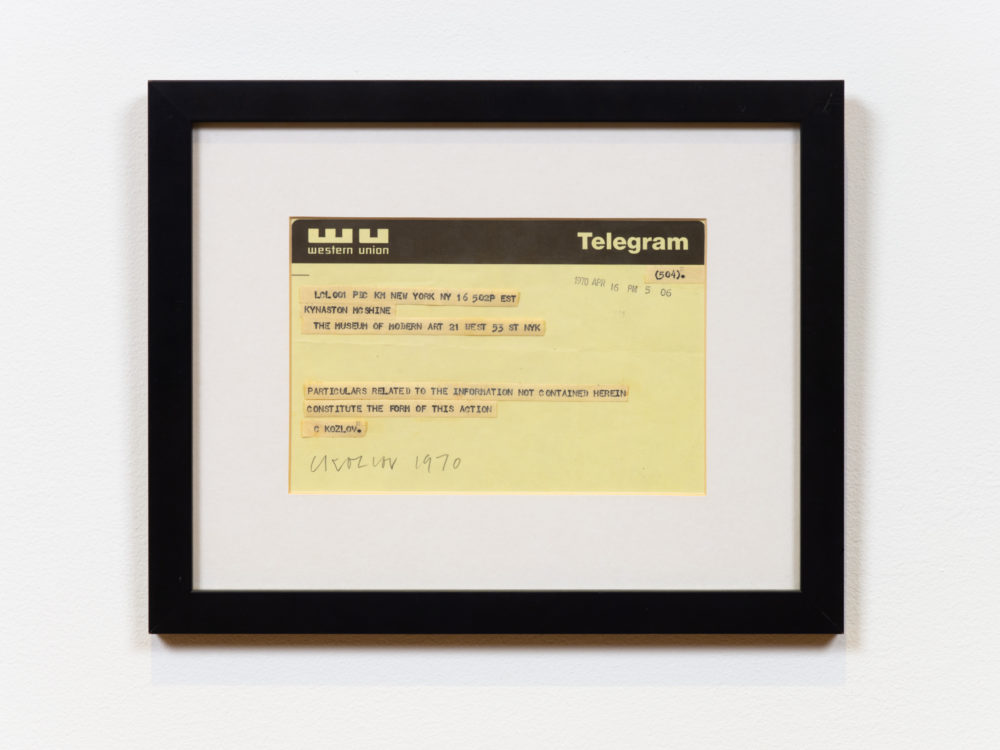 Framed telegram
