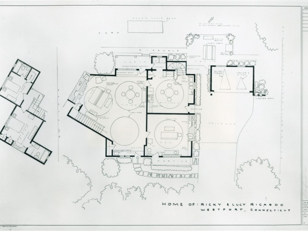 A floor plan of the fictional home of Lucy and Ricky Ricardo from the television series "I Love Lucy"