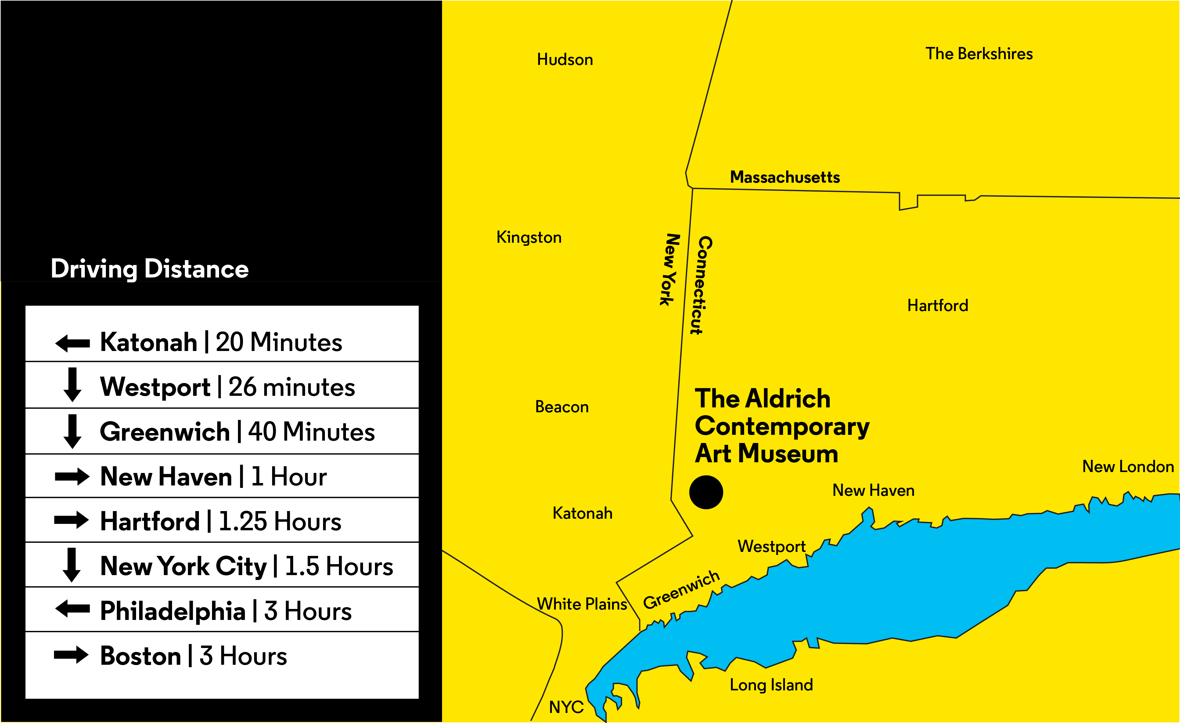 The Aldrich Contemporary Art Museum on a map